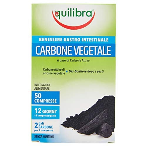 Equilibra Integratori Alimentari, Carbone Vegetale, Integratore a Base di Carbon